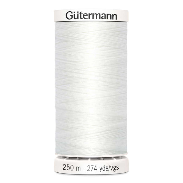 Gütermann 100% Poly Thread - 250m - White #800